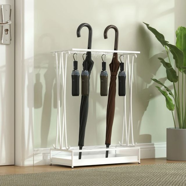 Paragüero Moderno Acero Blanco