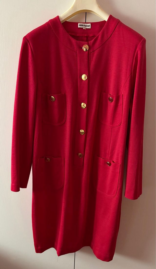 Abito Delia Ferrari in Lana Rosso fragola Tg 49
