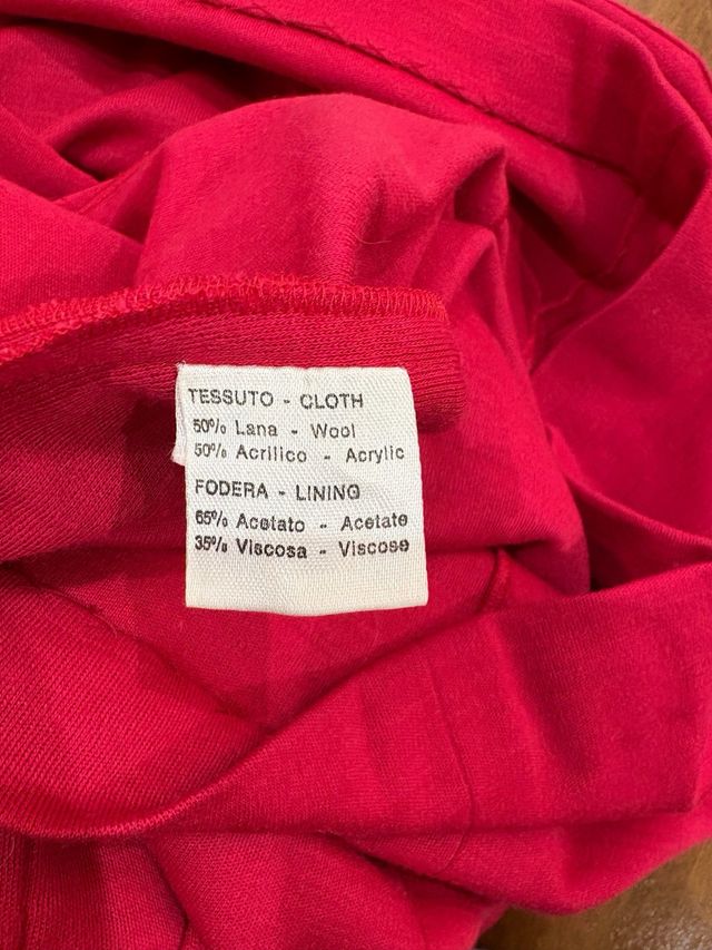 Abito Delia Ferrari in Lana Rosso fragola Tg 49