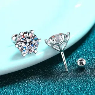 Pendientes Moissanita 2CT+2CT Plata 925
