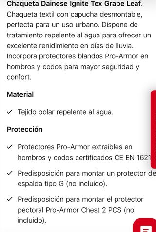 Chaqueta Dainese Ignite Tex Grape  talla 52