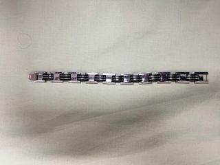 Pulsera de eslabones Acero Plateado y Negro