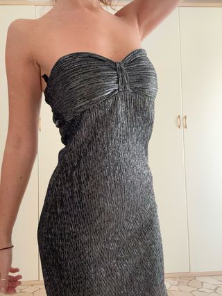 Tubino nero e argento elastico