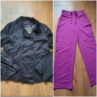 Pack Gabardina Azul Marino y Mallas Moradas