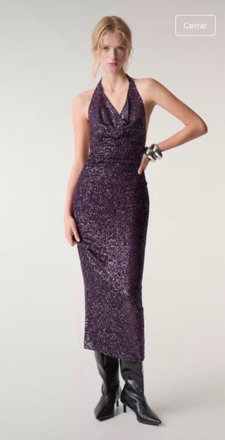 Vestido de fiesta largo lentejuelas