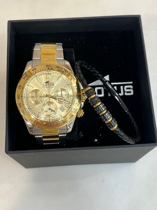 Reloj Lotus Cronógrafo Dorado y Plateado