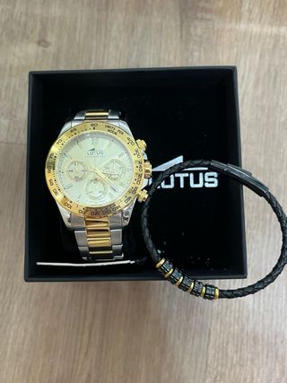 Reloj Lotus Cronógrafo Dorado y Plateado