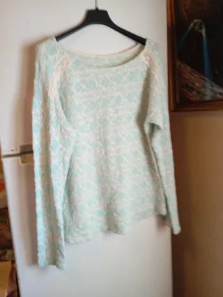 Blusa manga larga con encaje