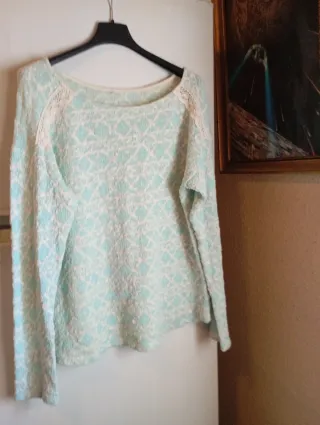 Blusa manga larga con encaje