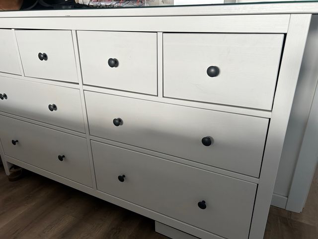 Cómoda 8 cajones madera blanca