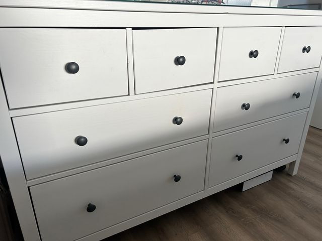 Cómoda 8 cajones madera blanca