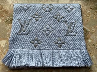 Sciarpa Louis Vuitton Lana Grigio Azzurro