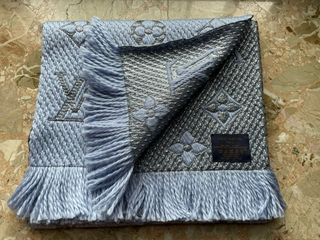 Sciarpa Louis Vuitton Lana Grigio Azzurro
