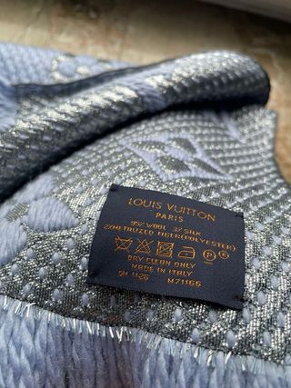 Sciarpa Louis Vuitton Lana Grigio Azzurro