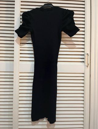 Vestido canalé largo negro Bershka talla S nuevo