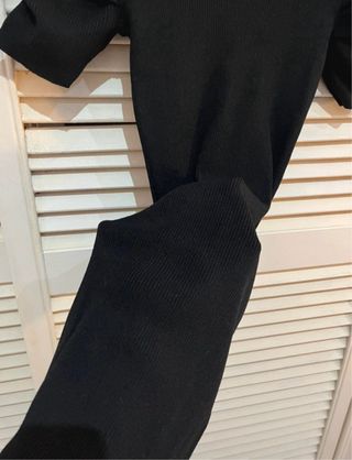 Vestido canalé largo negro Bershka talla S nuevo