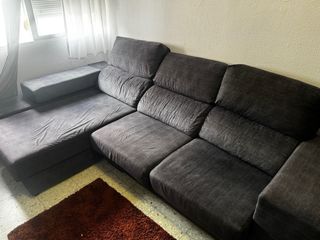 Sofá modular gris de tela