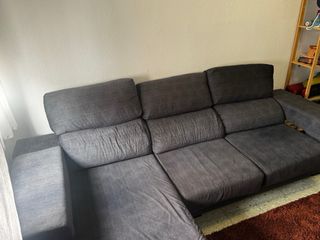 Sofá modular gris de tela