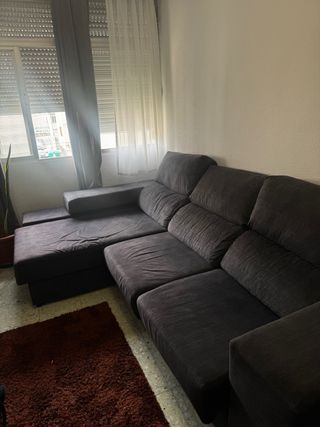 Sofá modular gris de tela