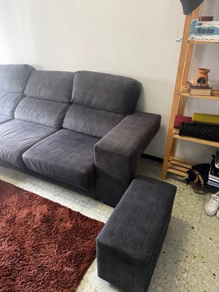 Sofá modular gris de tela