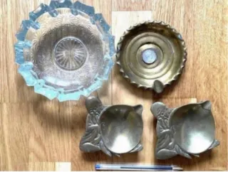 Lote Ceniceros de metal y cristal