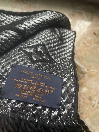 Sciarpa LV Classica Lana Grigio Nero