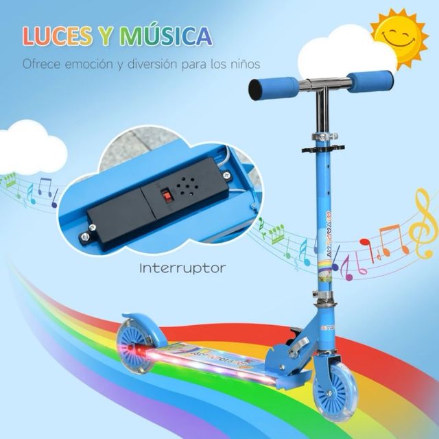 Patinete Infantil Plegable con Luces y Música