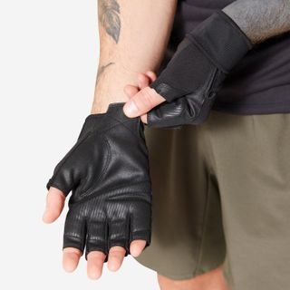 Guantes Musculación Negro Sujeción Muñeca Agarre