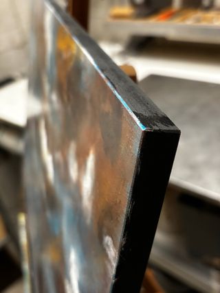 Dipinto ad olio paesaggio con nuvole