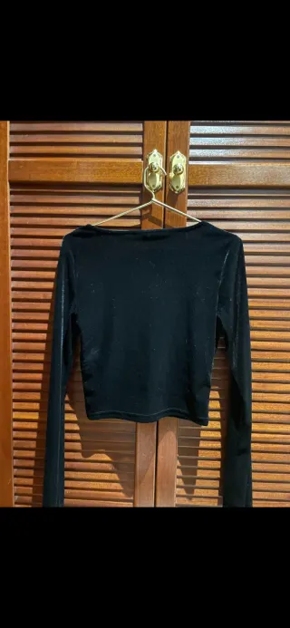 Top terciopelo manga larga