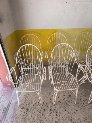 10 Sillas Jardín Hierro Forjado Blancas