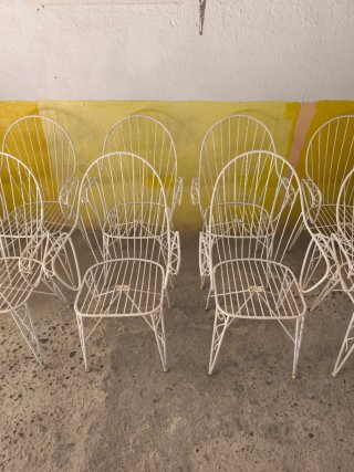 10 Sillas Jardín Hierro Forjado Blancas