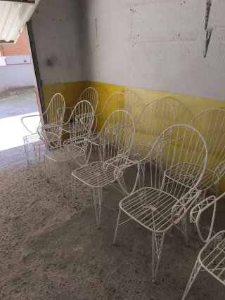 10 Sillas Jardín Hierro Forjado Blancas