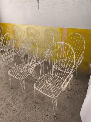 10 Sillas Jardín Hierro Forjado Blancas