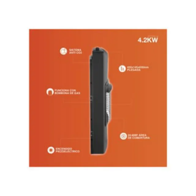 Estufa Gas Butano/Propano Negra/Gris