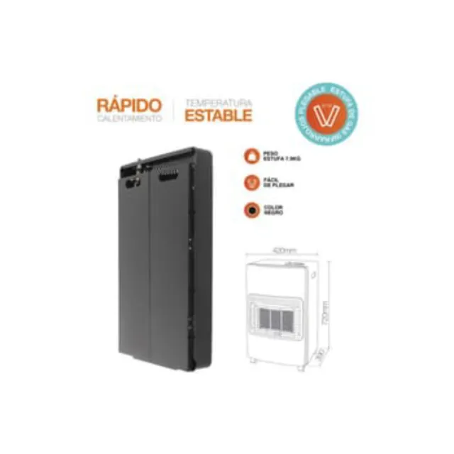 Estufa Gas Butano/Propano Negra/Gris