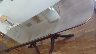 Mesa de comedor/salón madera y cristal