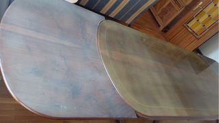 Mesa de comedor/salón madera y cristal