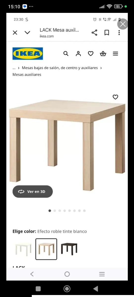 Mesita auxiliar madera y metal