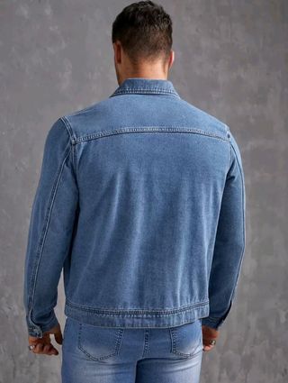 Cazadora vaquera azul sin bolsillos