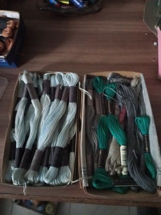 Madejas Bordado Áncora Azul Claro y Oscuro