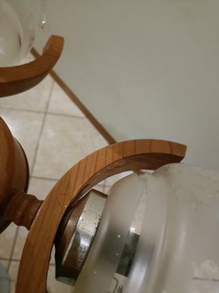 Candeeiro Teto Madeira e Vidro