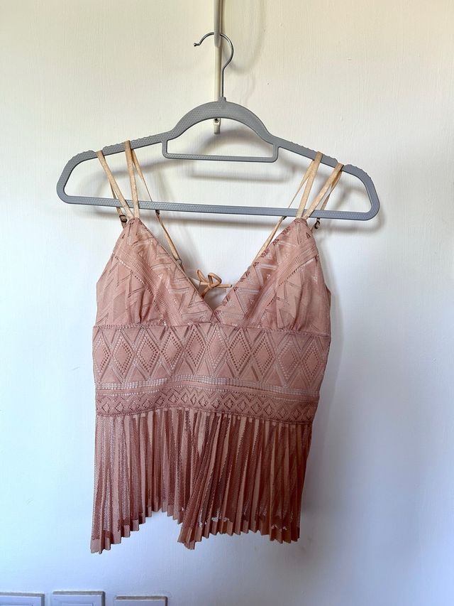 Top Marciano Rosa Palo Encaje