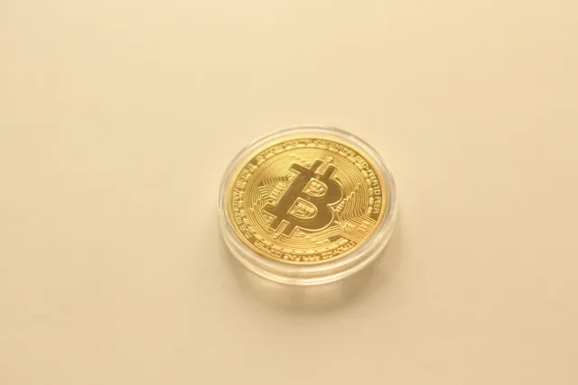 Moneda Bitcoin Dorada.