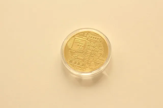 Moneda Bitcoin Dorada.