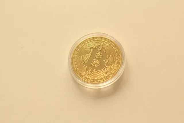 Moneda Bitcoin Dorada.