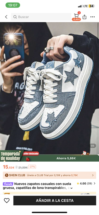 Zapatillas deportivas con estrellas