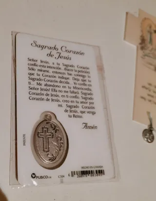 Medalla Sagrado Corazón y Estampa
