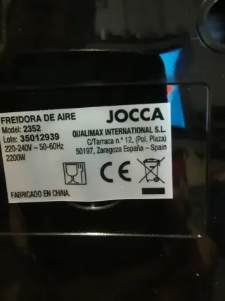 Freidora de Aire Jocca 9L