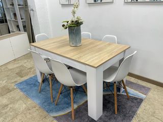Mesa Comedor + 6 Sillas Nórdicas